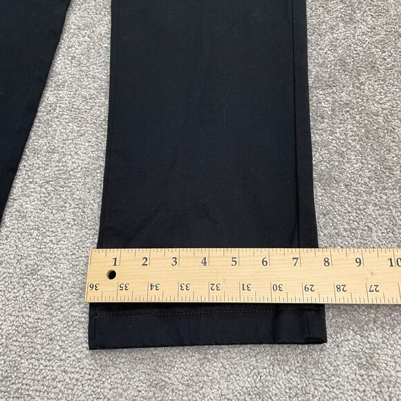 Lands' End Chino Pants Womens 12 Black Mid Rise Straight Leg Cotton Work 34x28 - Picture 13 of 14